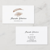 Professional Lashes Brows Makeup Logo White Visitekaartje (Voorkant / Achterkant)