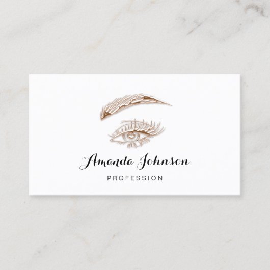 Professional Lashes Brows Makeup Logo White Visitekaartje (Voorkant)