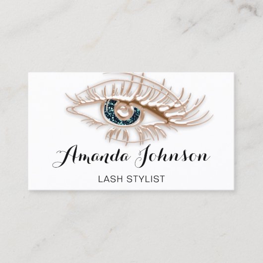 Professional Lashes Brows Makeup Logo White Visitekaartje (Voorkant)