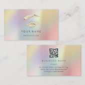 Professional Lashes Brows Makeup QR LOGO Visitekaartje (Voorkant / Achterkant)