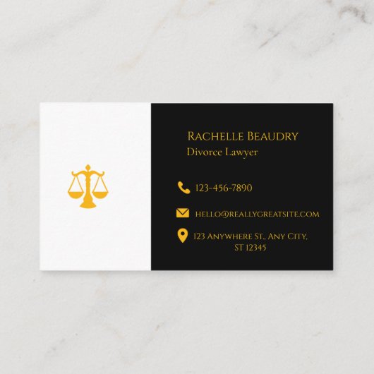 Professional Law & Justice Business Card  Visitekaartje (Achterkant)