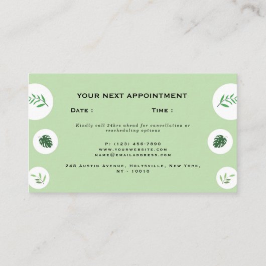 Professional Lawn and Tree Care Afsprakenkaartje (Achterkant)