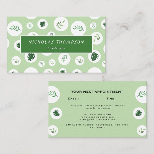 Professional Lawn and Tree Care Afsprakenkaartje (Voorkant / Achterkant)