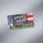 Professional Lawn Care & Landscapapaping US-vlag Magnetisch Visitekaartje (Voorbeeld)