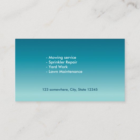 Professional Lawn Care & Landscapaping Service Visitekaartje (Achterkant)