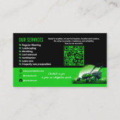 Professional Lawn Care Landscaping Green Black QR Visitekaartje (Achterkant)