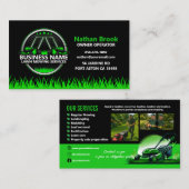 Professional Lawn Care Landscaping Green Black QR Visitekaartje (Voorkant / Achterkant)