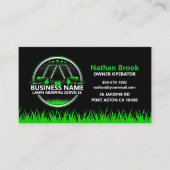 Professional Lawn Care Landscaping Green Black QR Visitekaartje (Voorkant)