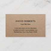 Professional Lawn Care & Landscaping Rustic Kraft Visitekaartje (Achterkant)