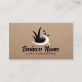 Professional Lawn Care & Landscaping Rustic Kraft Visitekaartje (Voorkant)