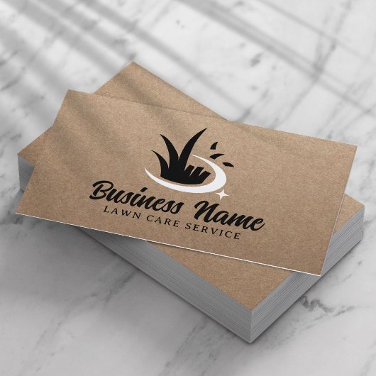Professional Lawn Care & Landscaping Rustic Kraft Visitekaartje