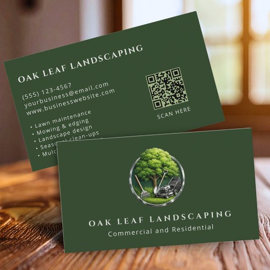 Professional Lawn Care Landscaping Service QR Code Visitekaartje