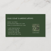 Professional Lawn Care Landscaping Service QR Code Visitekaartje (Achterkant)