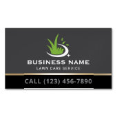 Professional Lawn Care Logo Landscaping Service Magnetisch Visitekaartje (Voorkant)