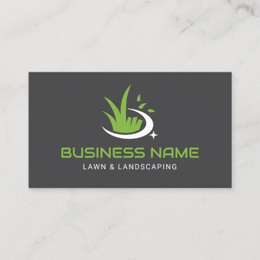 Professional Lawn Care Logo Plain Landscaping Visitekaartje (Voorkant)