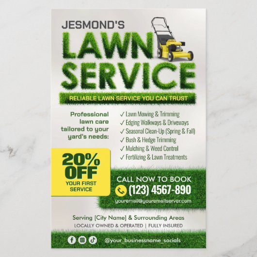 Professional Lawn Care Service Flyer (Voorkant)
