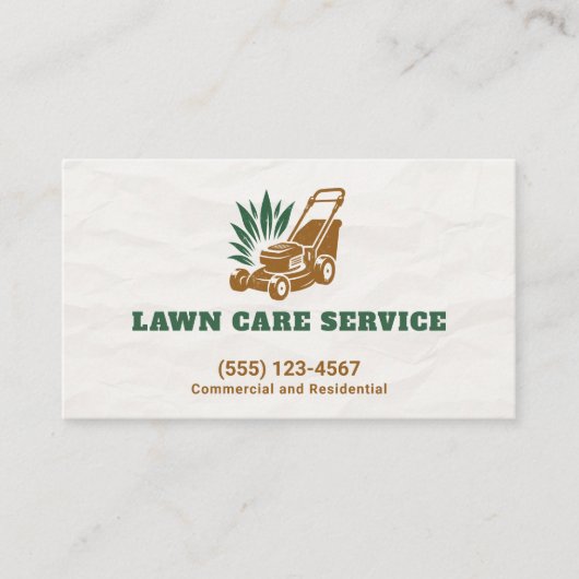 Professional Lawn Grass Landscaping Yard Service Visitekaartje (Voorkant)
