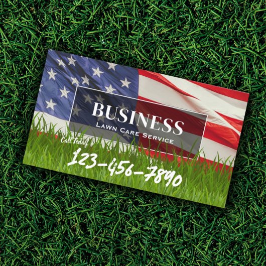 Professional Lawn & Landscaping Service US-vlag Visitekaartje