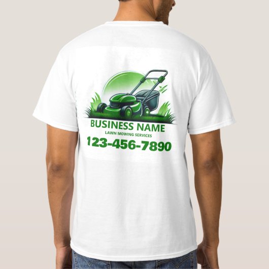 Professional Lawn Mowing Landscaping Custom Logo T-shirt (Achterkant)