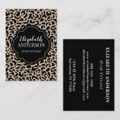 Professional Leopard Print Hair Stylist Visitekaartje (Voorkant / Achterkant)
