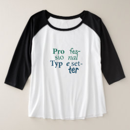 Professional-lettertype plus grootte T-shirt