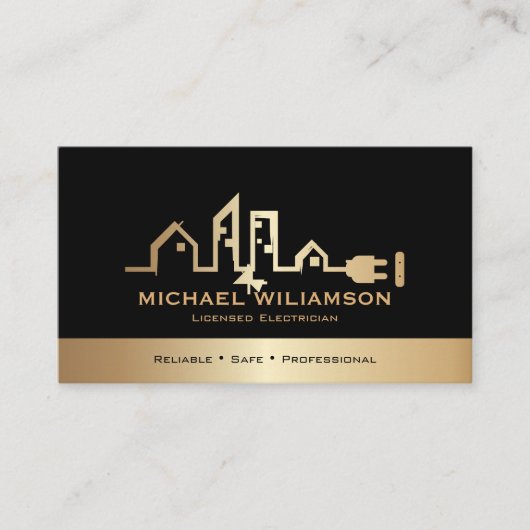 Professional Licensed Electrician Electrical Work Visitekaartje (Voorkant)