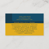 Professional Licensed Electrician Electrical Work Visitekaartje (Achterkant)