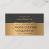 Professional Licensed Electrician Electrical Work Visitekaartje (Achterkant)