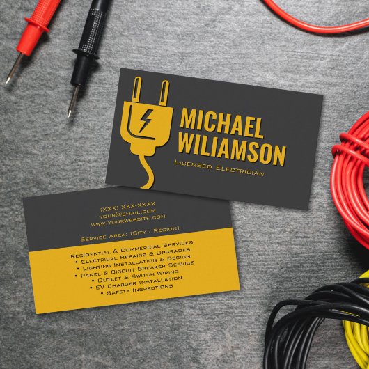 Professional Licensed Electrician Electrical Work Visitekaartje
