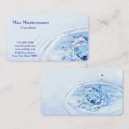 Professional Light Blue Water Splash Visitekaartje