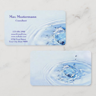 Professional Light Blue Water Splash Visitekaartje