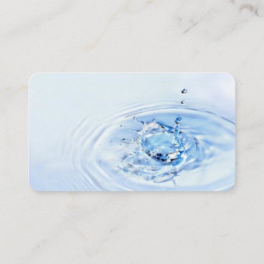 Professional Light Blue Water Splash Visitekaartje (Achterkant)