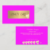 Professional Lijst, Gold Heart Pink Fluorescent Klantenkaartje (Voorkant / Achterkant)