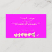 Professional Lijst, Gold Heart Pink Fluorescent Klantenkaartje (Achterkant)