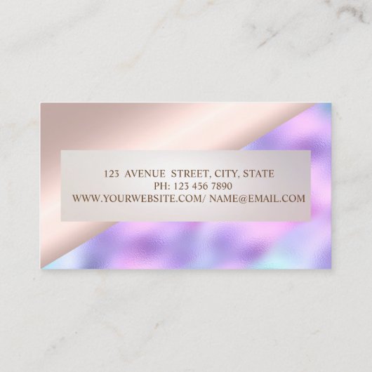 Professional Lijst Roos Gold Lases Holographic Visitekaartje (Achterkant)