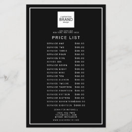 Professional Logo Black Beauty Price-servicelijst Flyer