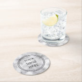 Professional Logo Black en White Marble Business Ronde Kartonnen Onderzetter (Insitu)