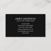 Professional Logo Business Card Minimalist Black Visitekaartje (Achterkant)