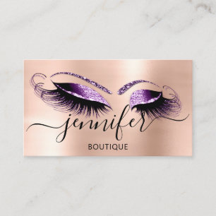 Professional Logo Makeup Boutique Roos Eggplant Visitekaartje