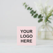Professional Logo Minimal Modern Blush Pink Vierkante Visitekaartje (Staand voorkant)