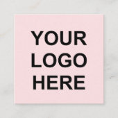 Professional Logo Minimal Modern Blush Pink Vierkante Visitekaartje (Voorkant)