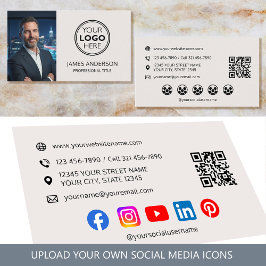 Professional Logo Photo Social Media QR Code Visitekaartje