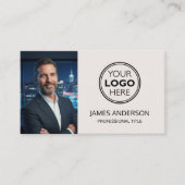 Professional Logo Photo Social Media QR Code Visitekaartje (Voorkant)