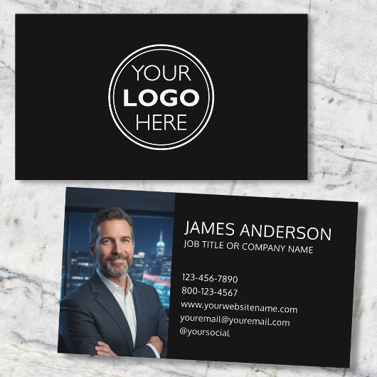 Professional Logo Profile Photo Minimalist Black Visitekaartje