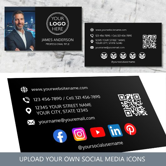 Professional Logo Profile Photo Social Media Black Visitekaartje
