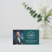 Professional Logo Profile Photo Social Media Teal Visitekaartje (Staand voorkant)