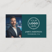Professional Logo Profile Photo Social Media Teal Visitekaartje (Voorkant)