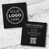 Professional Logo QR Code Minimalist Black Vierkante Visitekaartje