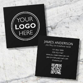 Professional Logo QR Code Minimalist Black Vierkante Visitekaartje