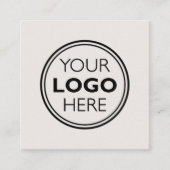 Professional Logo QR Code Minimalist Off-White Vierkante Visitekaartje (Voorkant)